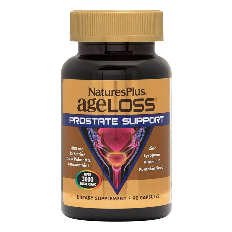 NaturesPlus AgeLoss Prostate Support - 90 Capsules - with Zinc, Lycopene, Vitamin E, Pumpkin Seed & Saw Palmetto - Vegetarian, Gluten Free - 30 Servings
