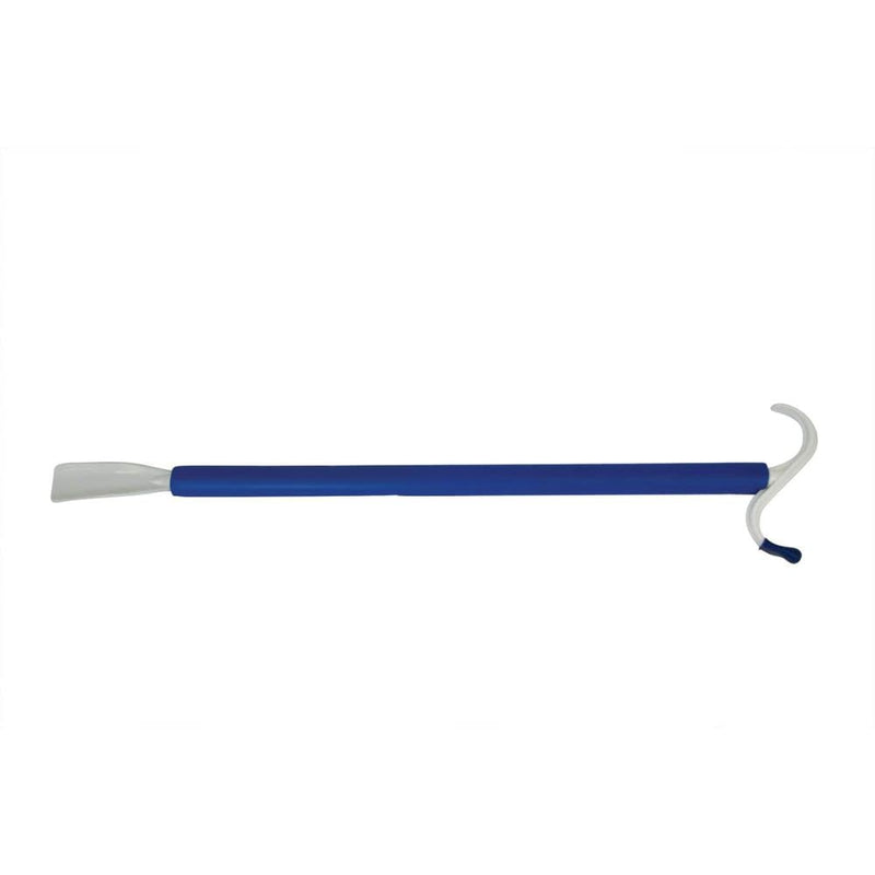 [Australia] - Blue Jay An Elite Healthcare Brand Get Dressed Dressing Aid Foam Handle for undergoing Recovery People with No Stretching Shoehorn Dressing Aid | Rounded S Plastic top Hook 2-in-1 Tool | 24 inch 