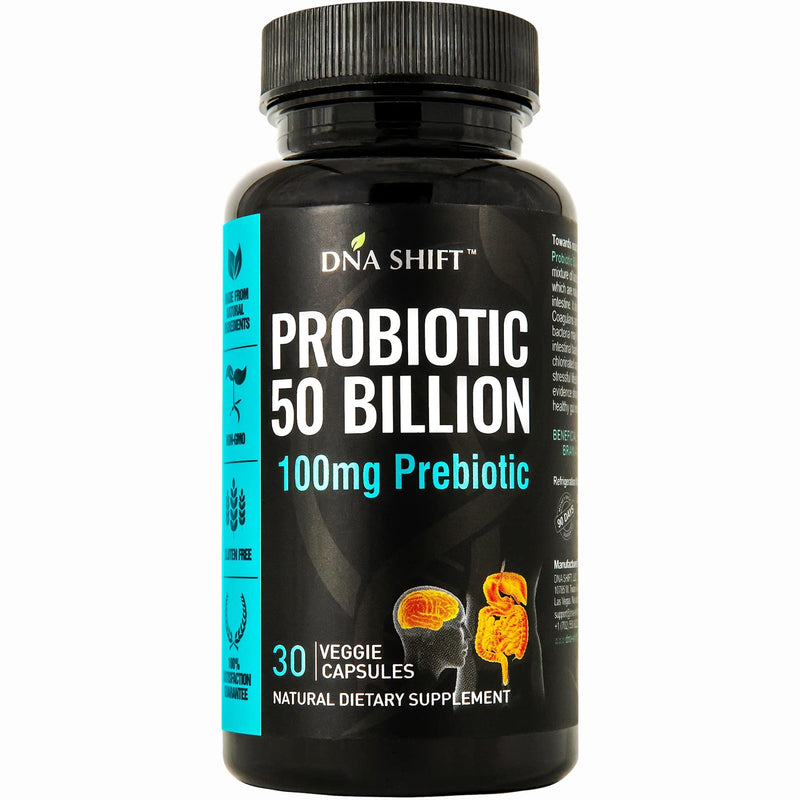 Probiotics 50 Billion - 11 Strain Live Probiotic Prebiotic for Men & Women - Best to Support Digestive & Immune Health. with Lactobacillus Gasseri - Guaranteed Potency to Expiration 30 Count (Pack of 1)