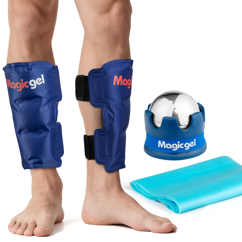 [Australia] - Shin Splint Relief: Hot & Cold Packs, Cryoball & Stretch Bands for Shin Splints | Hot & Cold Therapy for Leg Pain Relief | by Magic Gel Shin Ice Pack 