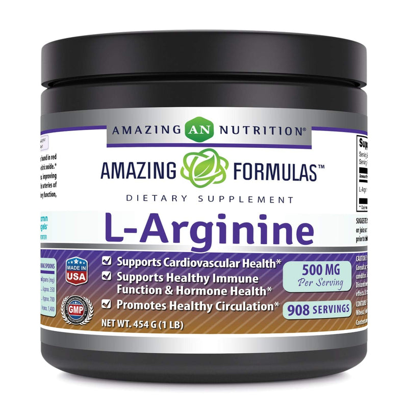 Amazing Formulas L-Arginine Powder Supplement | Non-GMO | Gluten Free | Made in USA (1 Lb) 1 Lb