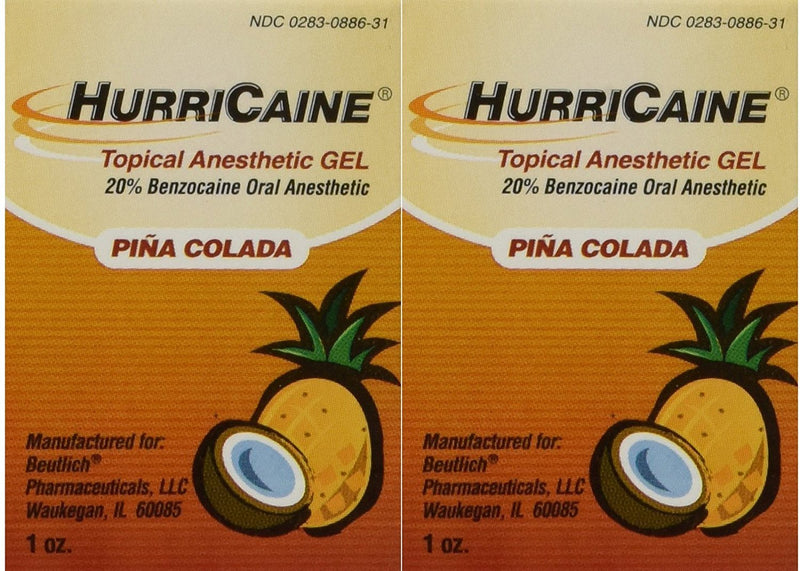 [Australia] - Yeegfeyuu Beutlich LP Pharmaceuticals Hurricaine Topical Anesthetic Gel, Pina Colada, 1 Ounce- Pack of 2 