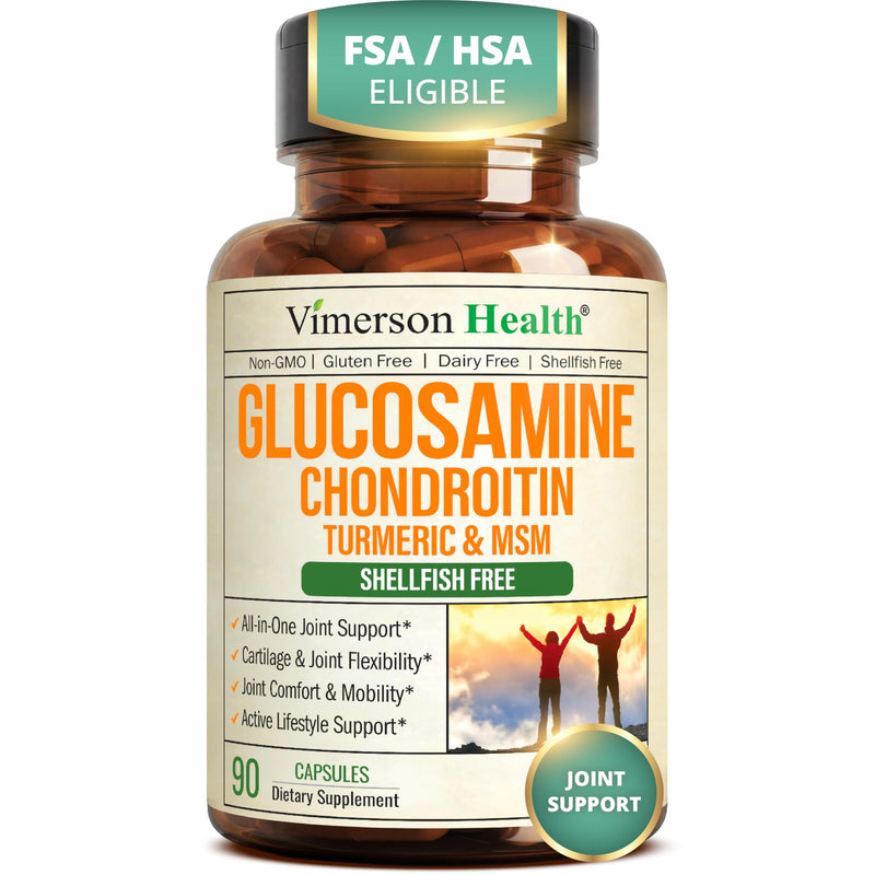 Glucosamine Chondroitin MSM – Joint Support Supplement for Women and Men with Glucosamine Sulfate 1500 mg, Chondroitin and MSM – for Cartilage, Joint Health and Flexibility – 90 Capsules Glucosamine Chondroitin