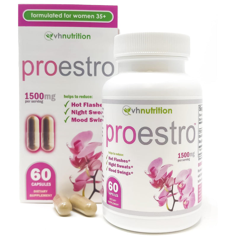 [Australia] - VH Nutrition PROESTRO | Estrogen Support* Supplement for Women | Extra Strength Hormone Balance* for Her | 60 Capsules in Easy to Swallow Pills 60 Count (Pack of 1) 
