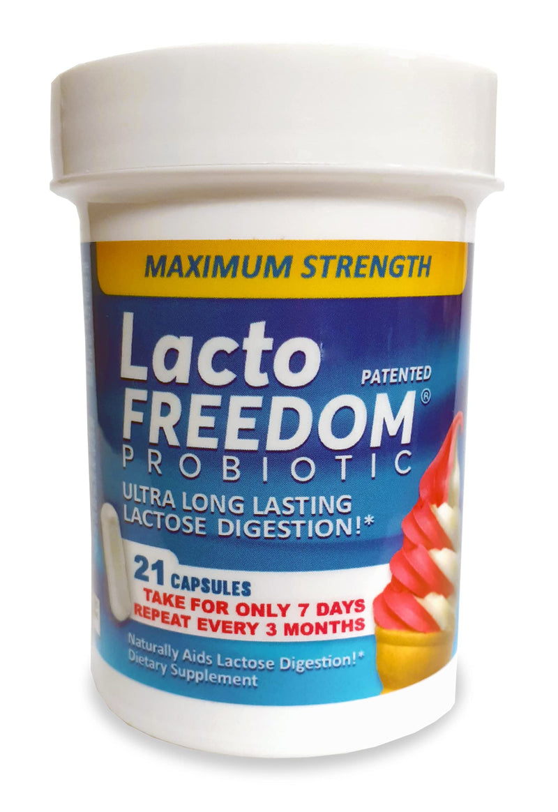[Australia] - Lacto-Freedom Probiotic for Lactose Intolerance. 7 Day Supply Provides Months of Relief - Helps Digest Lactose in Dairy - Lactase Producing Probiotic - 21 Caps 