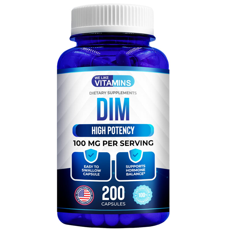 DIM 100mg Diindolylmethane DIM Supplement for Hormone Support*, 200 Caps | 200 Day Supply, Just 1 A Day - The Compound From Cruciferous Vegetables - Helps Support Healthy Estrogen Balance