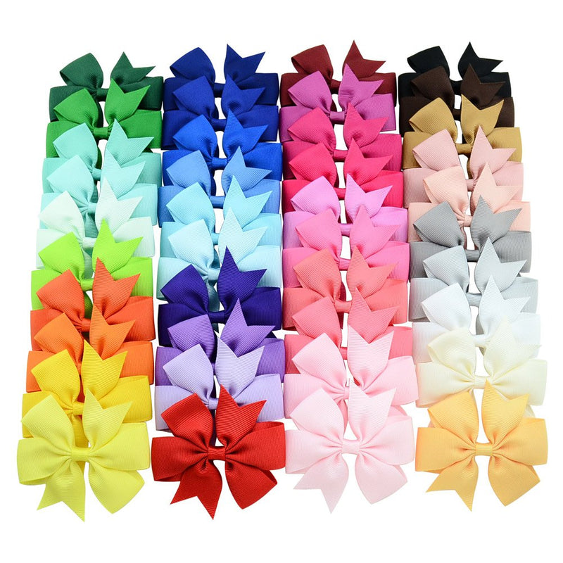 [Australia] - 40PCS 3 Inch Hair Bows for Girls Grosgrain Ribbon Toddler Accessories with Alligator Clip Bow Baby Kids Teens Color(1-40) 40Pcs 
