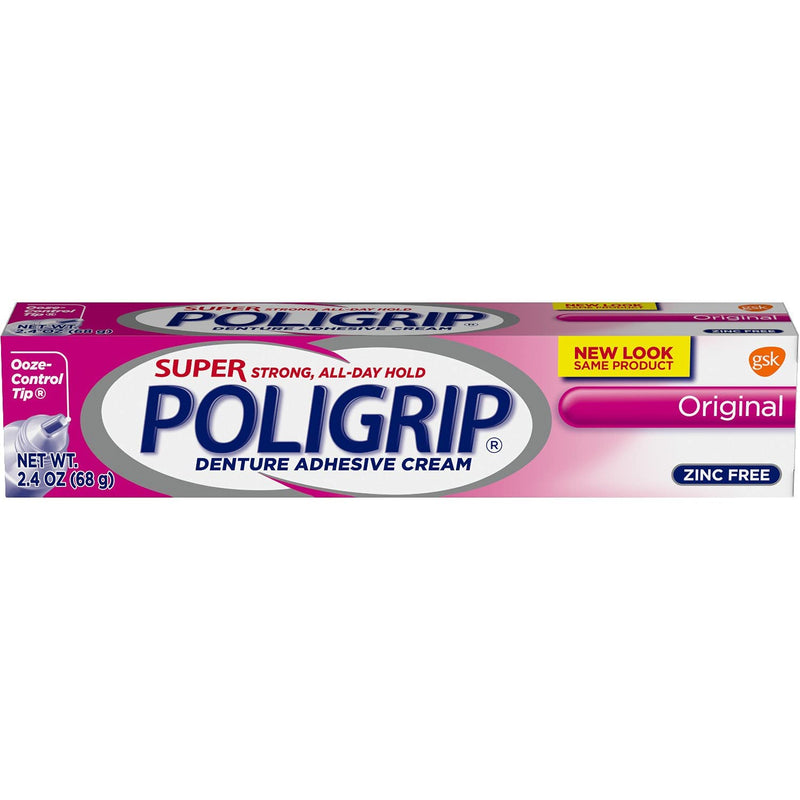 [Australia] - SUPER POLIGRIP Denture Adhesive Cream Original 2.40 oz (Pack of 6) 