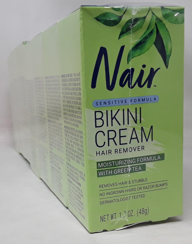 [Australia] - Nair Hair Remover Bikini Cream With Green Tea Sensitive Formula 1.70 oz (Pack of 7) 1.7 Ounce (Pack of 7) 