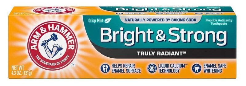 [Australia] - ARM & HAMMER Truly Radiant Whitening & Enamel Strengthening Fluoride Toothpaste, Fresh Mint, 4.3 oz (Pack of 5) 4.3 Ounce (Pack of 5) 
