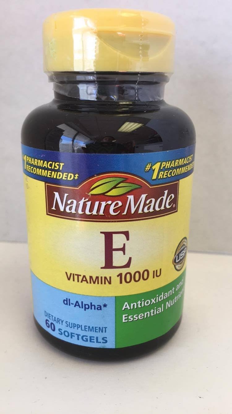 Nature Made dl-Alpha Vitamin E 1000 IU Softgels 60 ea (Pack of 2) Unflavored 60 Count (Pack of 2)