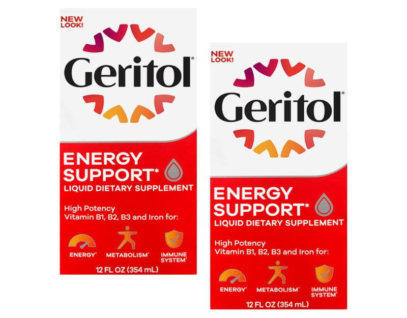 Geritol Liquid Energy Support B-Vitamins,12 Fl Oz (Pack of 2) 12 Fl Oz (Pack of 2)
