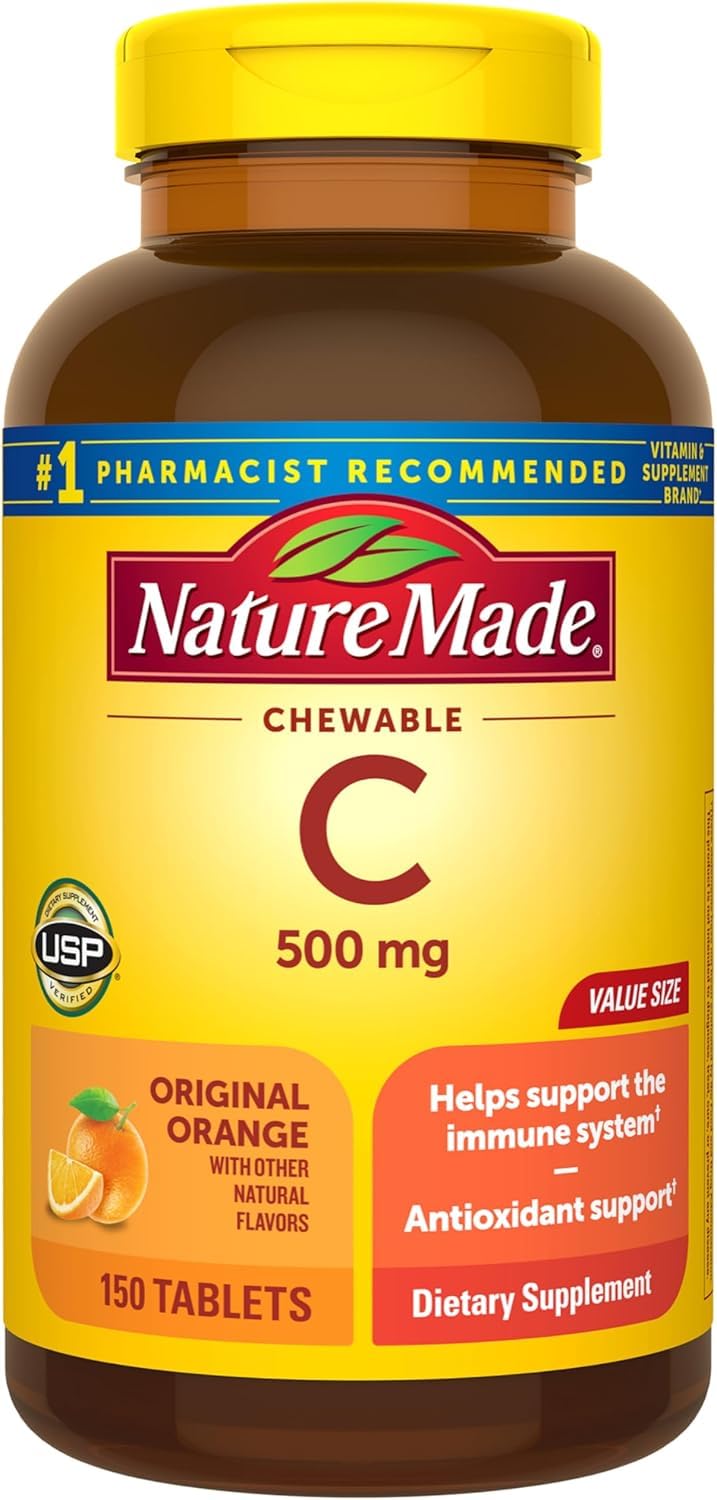 Nature Made Vitamin C 500 mg Chewable Tablets 150 ea (Pack of 2)