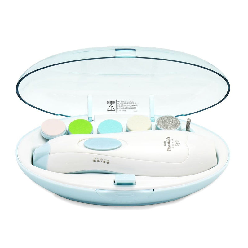 [Australia] - Little Martin‚Äôs Drawer Baby Nail Trimmer File with Light - Safe Electric Nail Clippers Kit for Newborn Infant Toddler Kids Toes and Fingernails - Care, Polish and Trim - Battery Operated (AA), Blue 