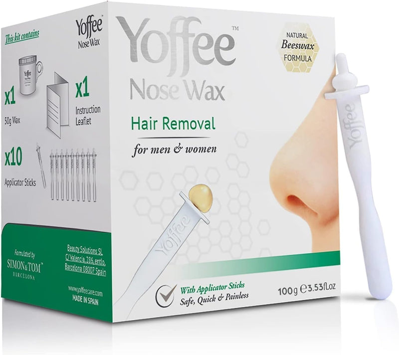 [Australia] - Original Yoffee Nose Wax Kit Men & Women - Natural Bio-Beeswax & Aloe Vera Made Nose Waxing Kit for Men - Nose Hair Wax - Nostril Waxing kit - 10 Reusable Nose Wax Sticks - Easy, Quick & Painless 