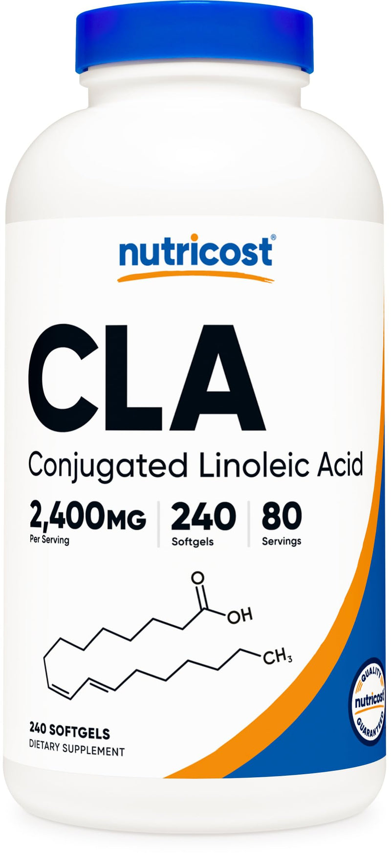 [Australia] - Nutricost CLA (Conjugated Linoleic Acid) 2,400mg, 240 Softgels - Gluten Free, Non-GMO, 800mg Per Softgel 240 Count (Pack of 1) 