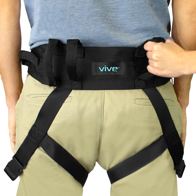 [Australia] - Vive Transfer Belt with Leg Loops - Medical Nursing Safety Gait Assist Device - Bariatrics, Pediatric, Elderly, Occupational and Physical Therapy - Long Strap and Quick Release Metal Buckle - 52 Inch Transfer Belt with Loops 