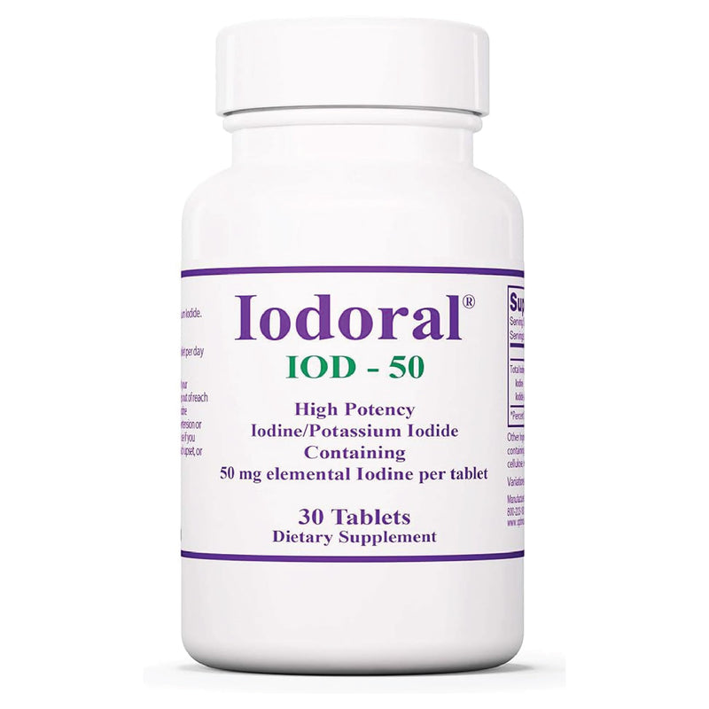[Australia] - Optimox Iodoral 50 mg Supplement - Potassium Iodide Tablets, Thyroid Support, Daily Vitamins and Minerals, Lugol's Iodine Solution - 30 Count. Unflavored 30 Count (Pack of 1) 