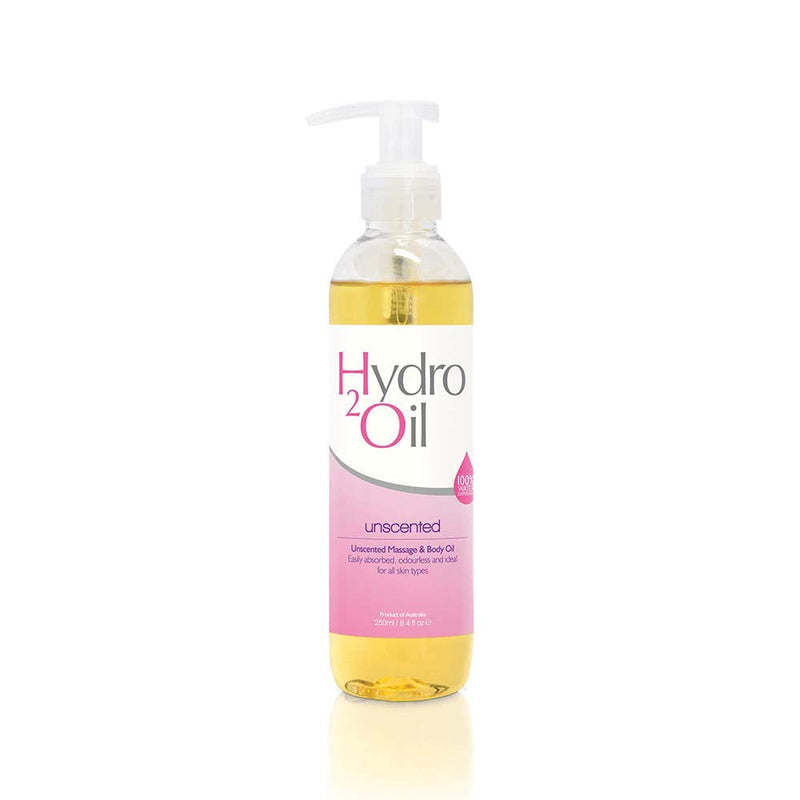 Hydro 2 Oil Unscented Massage Oil 8.4 fl oz Jojoba & Grapeseed Vitamin E | Water-Dispersible Formula,light nourishing blend, non-greasy, all skin types, easy wash-out 8.4 Fl Oz (Pack of 1)