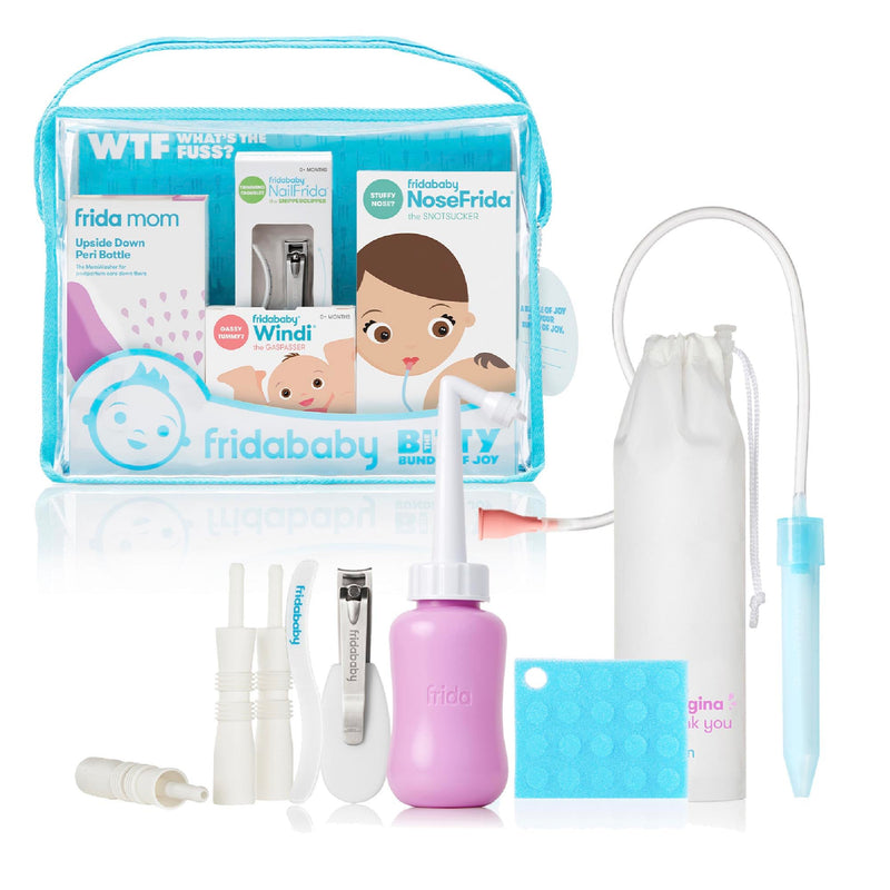[Australia] - Frida Baby Bitty Bundle of Joy Mom & Baby Essentials Healthcare and Grooming Gift Kit Includes Peri Bottle, NoseFrida Snotsucker, Windi Gaspasser & Nail Clipper + File Set 