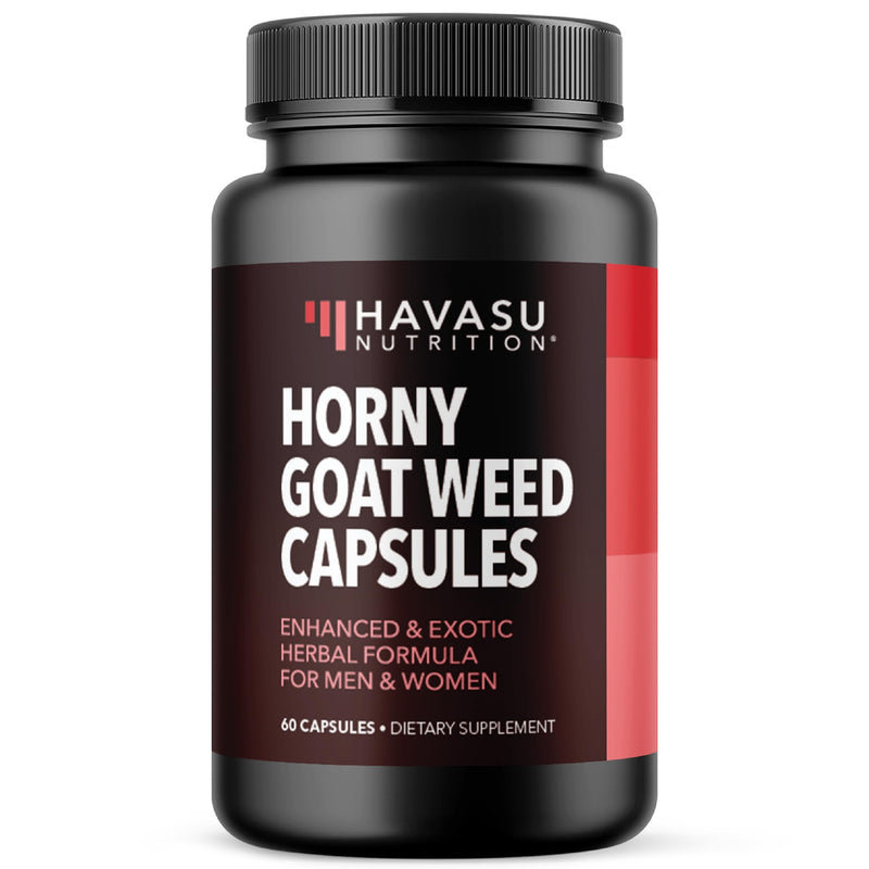 [Australia] - Horny Goat Weed Capsules for Men & Women - Extra Strength Performance & Energy Support with Tongkat Ali, Muira Puama, and Saw Palmetto - 1 Month Supply Herbal Supplement for Increased Endurance Capsules (60 Count) 