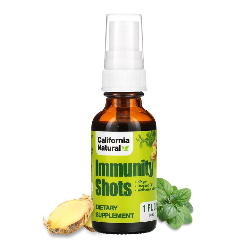 [Australia] - California Natural Immunity Shots 1oz Bottle, Organic Ginger Root, Oregano Oil - Potent & Pure Immune System Booster - Immune System Support & Wellness Shot (Pack of 1) 