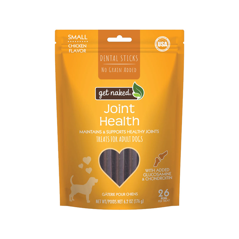 Get Naked Grain Free 1 Pouch 6.2 Oz Joint Health Dental Chew Sticks, Small Chicken 6.2 Ounce (Pack of 1) - PawsPlanet Australia