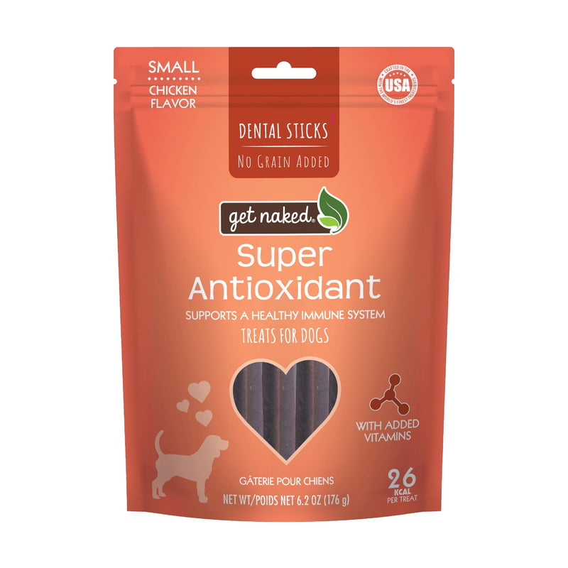 Get Naked Grain Free 1 Pouch 6.2 Oz Super Antioxidant Dental Chew Sticks, Small Chicken 6.2 Ounce (Pack of 1) - PawsPlanet Australia