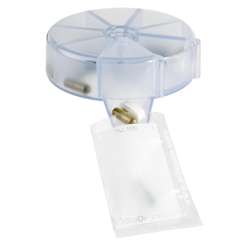 EZY DOSE Pill Sorter, Organizer, Vitamin and Medicine Packaging System for Travel, Easy-Tear Pill Pouches, BPA Free Dispenser/Sorter Clear