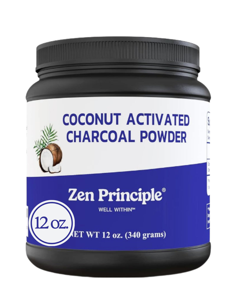 [Australia] - Zen Principle Coconut Activated Charcoal Powder. Whitens Teeth, Rejuvenates Skin and Hair, Supports Better Digestion. USA-Owned Producers, Free Scoop, 12 Oz 12 Ounce (Pack of 1) 