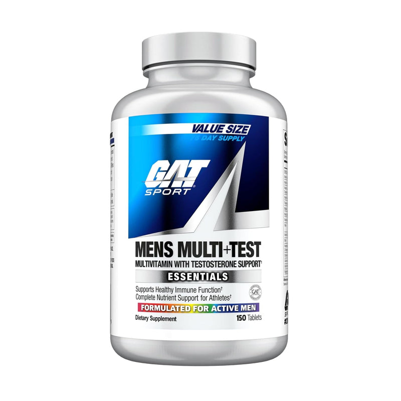 GAT SPORT Men's Multi Plus Test, 150 Tablets (75 Servings) | Men's Multivitamin with Tribulus, Vitamin B12, Zinc, ALA for Testosterone Support, Nutrition Support & Immune Function 150 Count (Pack of 1)