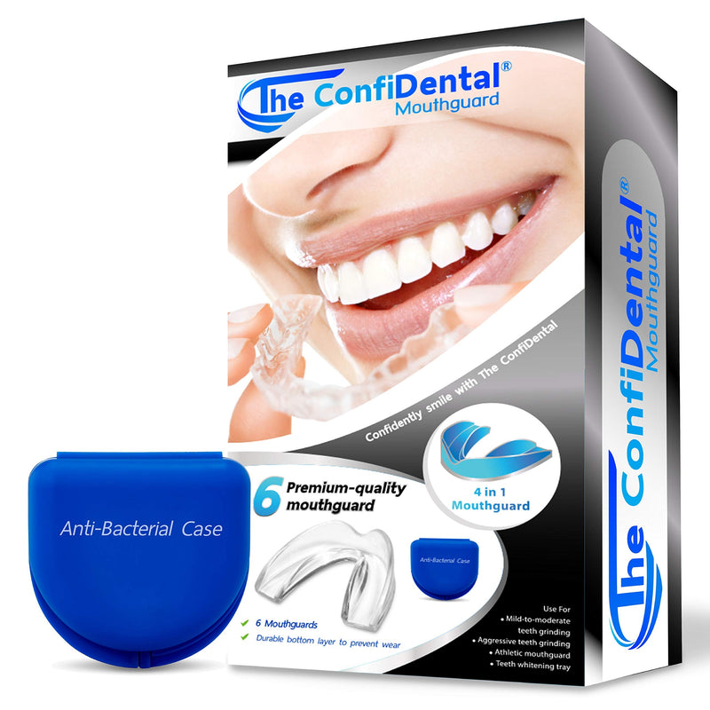 [Australia] - Pack of 6 Moldable Mouth Guard for Teeth Grinding Clenching Bruxism, Sport Athletic, Whitening Tray 7 Piece Set Old Black 