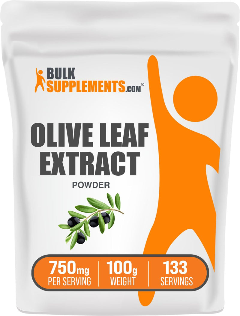[Australia] - BulkSupplements.com Olive Leaf Extract Powder - Herbal Supplement, Antioxidant Source, Olive Leaf Powder - Gluten Free, 750mg per Serving, 100g (3.5 oz) (Pack of 1) 3.5 Ounce (Pack of 1) 