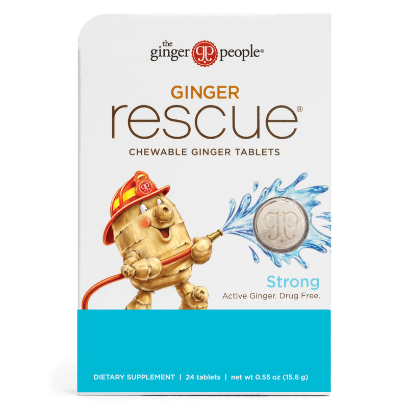 [Australia] - Ginger Rescue Chewable Tablets by The Ginger People – Drug Free Digestive Health, Chewable Tablets, Strong Ginger Flavor, 0.55 Oz, 24 Tablets, (Pack of 1) 24 Count (Pack of 1) 