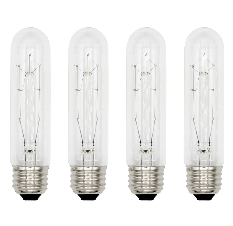 [Australia] - Creative Hobbies® 3090 (Pack of 4) 40T10/CL - 40 Watt T10 Clear Tubular - 120V - Medium (E26) Base - Incandescent Light Bulbs 40W 
