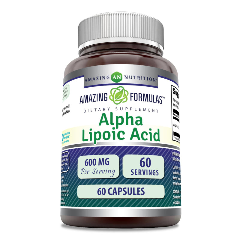 [Australia] - Amazing Formulas Alpha Lipoic Acid | 600 Mg Per Serving Supplement | Capsules | Non-GMO | Gluten Free | Made in USA (60 | 1 Pack) 