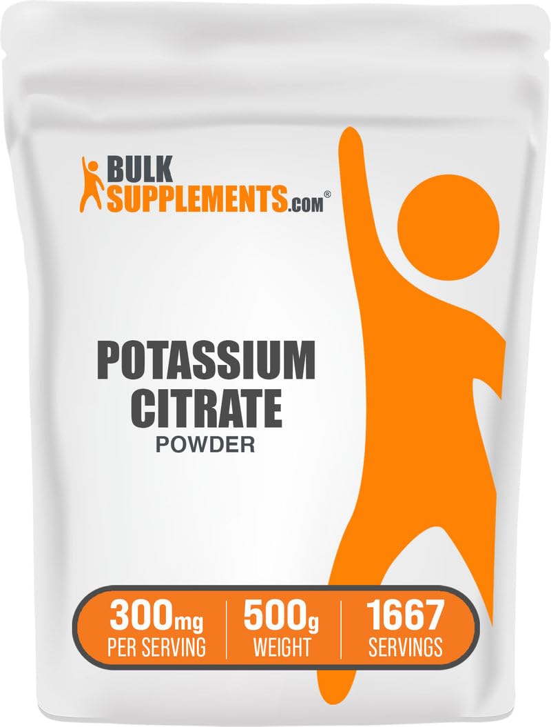 [Australia] - BulkSupplements.com Potassium Citrate Powder - for Hydration Support, Mineral Supplement, Potassium 99mg - Gluten Free, 300mg per Serving, 500g (1.1 lbs) (Pack of 1) 1.1 Pound (Pack of 1) 