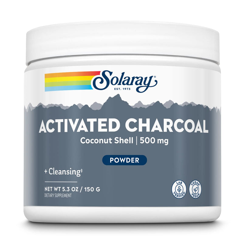 [Australia] - Solaray Activated Coconut Charcoal Powder 500 mg | Healthy Inner Cleansing & Digestive Tract Support | 300 Servings 