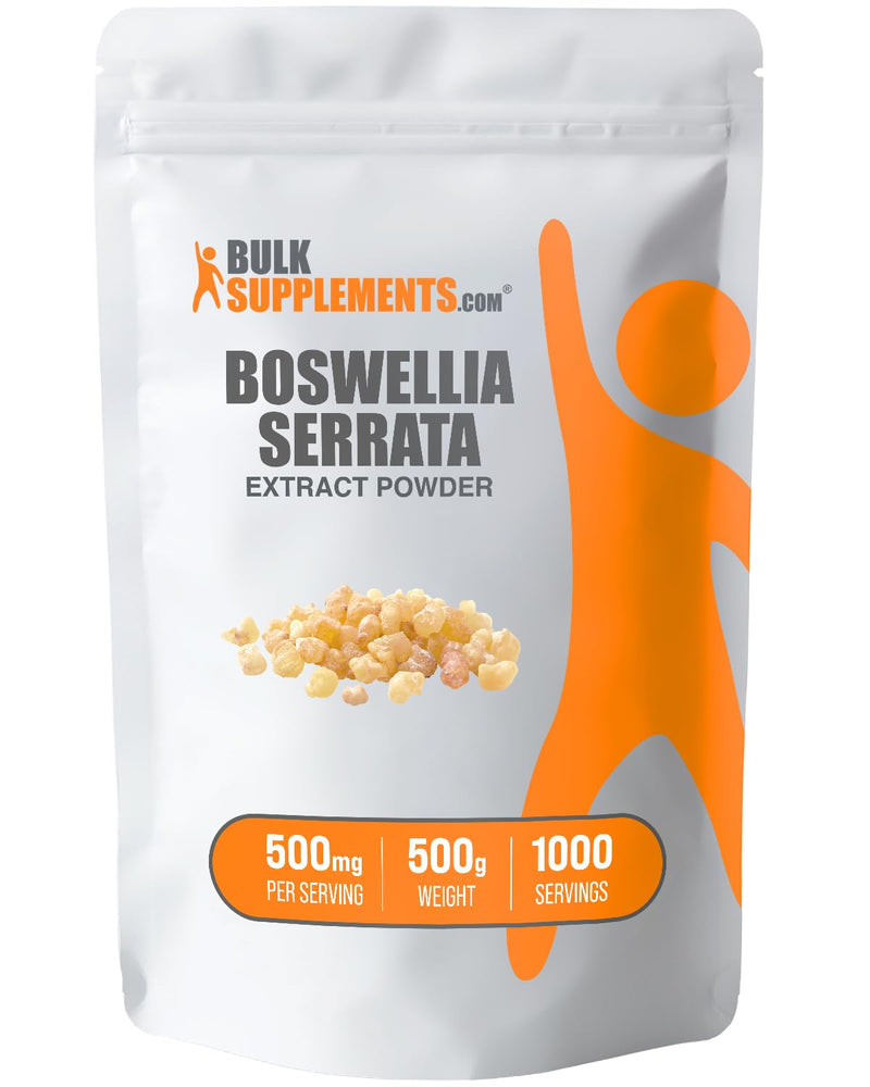 [Australia] - BulkSupplements.com Boswellia Serrata Extract Powder - from Frankincense Resin, Boswellia Serrata Powder - Herbal Supplement, Gluten Free, 500mg per Serving, 500g (1.1 lbs) (Pack of 1) 1.1 Pound (Pack of 1) 