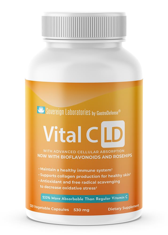 Vital C-LD - Enhanced Liposomal Vitamin C - 530mg Capsules - 120 Count 120 Count (Pack of 1)