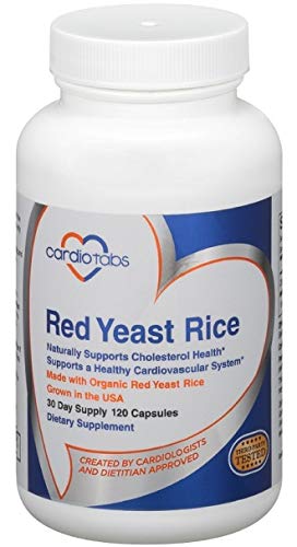 [Australia] - Red Yeast Rice - 30 Day Supply of 1200 mg Red Yeast Rice Supplements - Gluten Free Capsules Made with Certified Organic Red Yeast - 100% American Made Health Supplements - 120 Capsules 