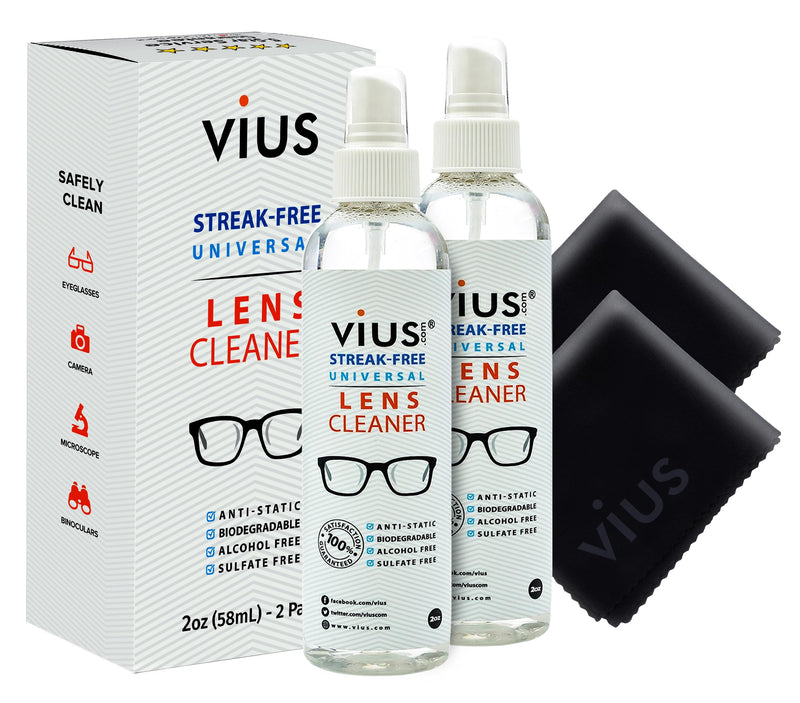 [Australia] - Lens Cleaner Kit ‚Äì vius Premium Lens Cleaner Spray for Eyeglasses, Cameras, and Other Lenses - Gently Cleans Fingerprints, Dust, Oil (2oz Travel Pack) 4 Piece Set 