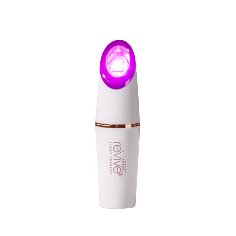 reVive Light Therapy Lux Collection Spot Acne Device, Portable Red & Blue Light LED Therapy Products for Blemish-Prone Skin, Rechargeable, On-The-Go Face Tools for Skincare White