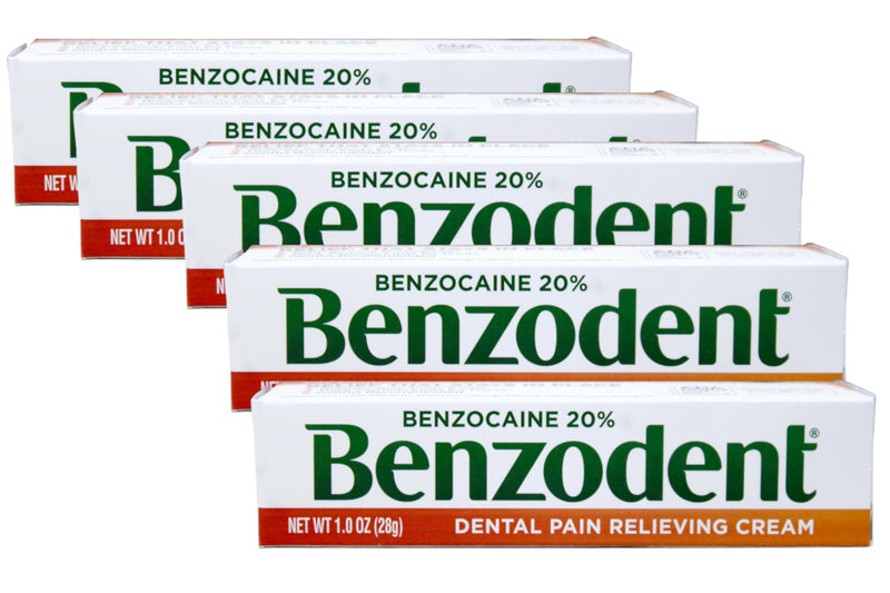 [Australia] - Benzodent Dental Pain Relieving Cream, 1 Ounce - Buy Packs and SAVE (Pack of 5) 