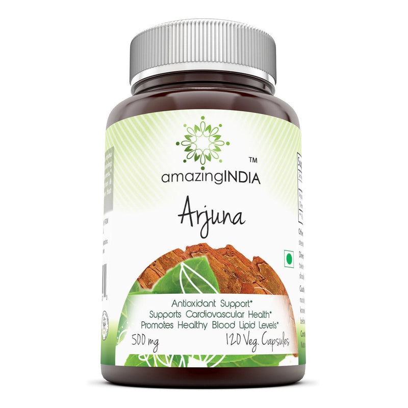 [Australia] - Amazing India Arjuna Bark Extract Supplement | 500 Mg | 120 Veggie Capsules | Non-GMO | Gluten Free | Made in USA 