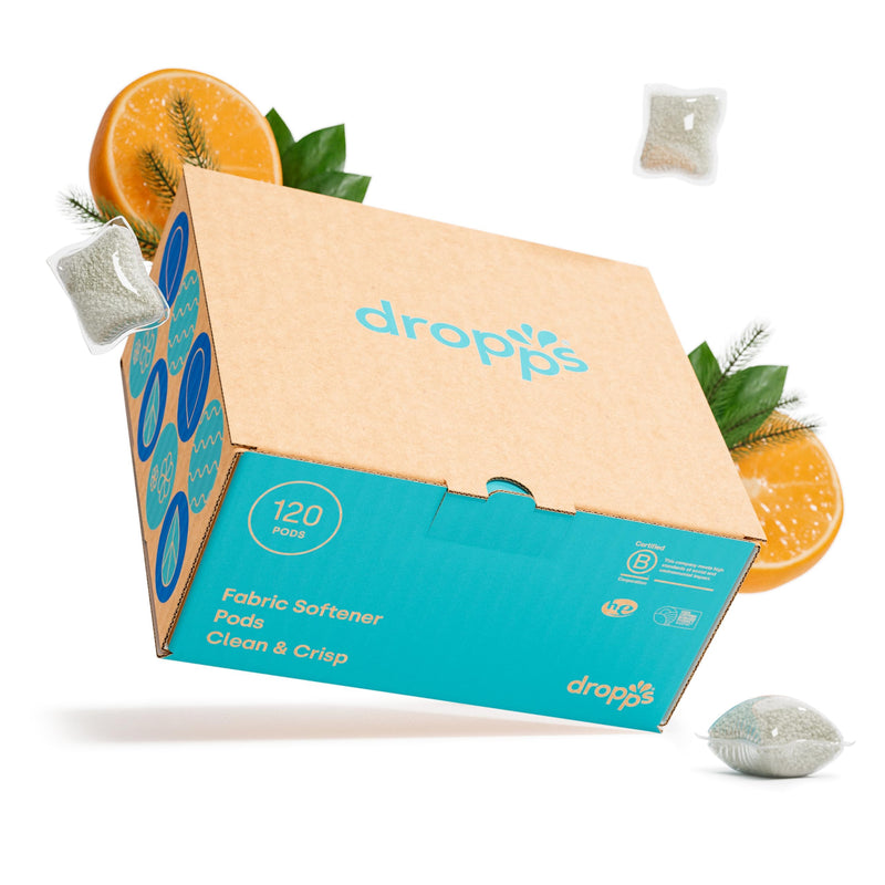 [Australia] - Dropps Fabric Softener Pods: Clean & Crisp | 120 Count | HE Compatible + All Washers | Cold Wash + All Temperatures | Softness + Freshness | Low Waste Packaging 120 Count (Pack of 1) 