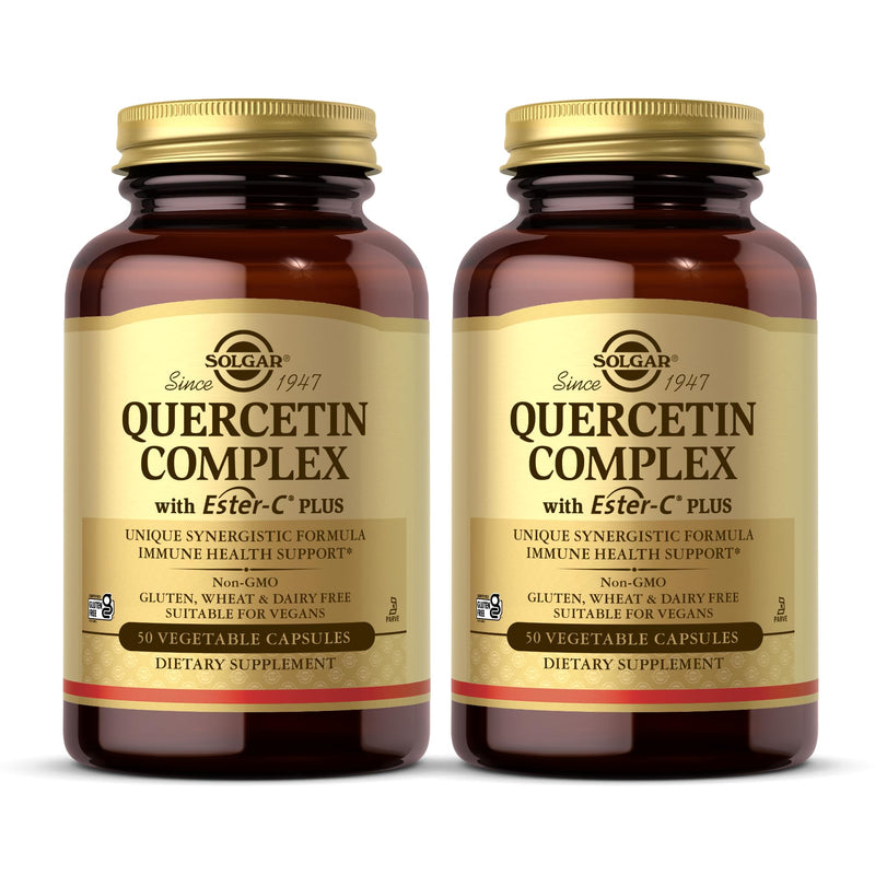 Solgar Quercetin Complex with Ester-C Plus - 50 Vegetable Capsules, Pack of 2 - Immune Health Support - Gentle on The Stomach Vitamin C - Non-GMO, Vegan, Gluten Free, Kosher - 50 Total Servings 50 Count (Pack of 2)