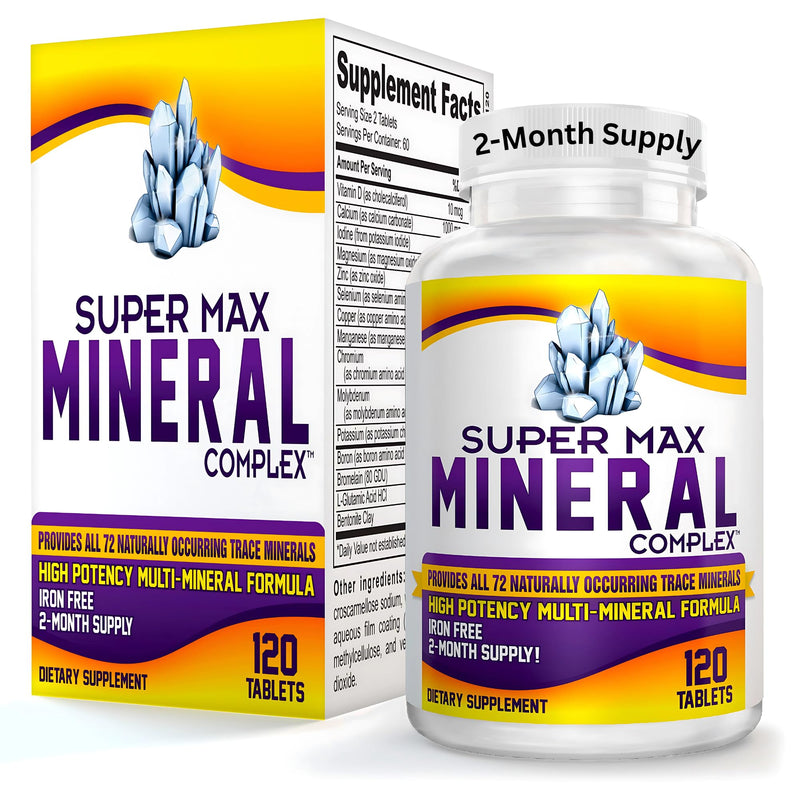 [Australia] - 2-Month Multimineral Supplement (Iron Free) Natural Multiminerals | High-Potency Multi Mineral Supplements (15-in-1) Blended Minerals Formula | Mineral Complex | 60-Day Bulk Supply | 120 Tablets Unflavored 120 Count (Pack of 1) 