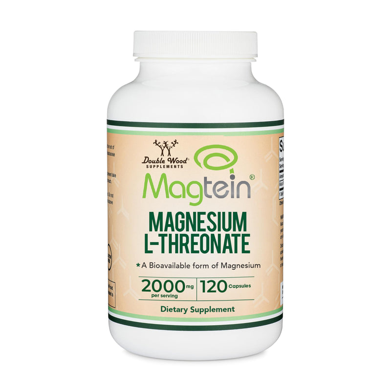 Magnesium L-Threonate 2,000mg Magtein, Natural Sleep Support, 120 Capsules | Cognitive Function, Neurological Health, Sleep + Memory Support, 90-Day Supply, MIT Patented Magtein Form, Third-Party Tested 120 Count (Pack of 1)