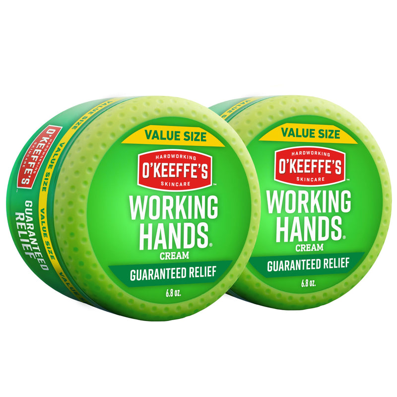 [Australia] - O'Keeffe's Working Hands Hand Cream for Extreme Dryness - 6.8 oz Value Size Jar (2 Pack) - Repairing Skincare for Cracked, Dry Hands 2 Pack 6.8 Ounce (Pack of 2) 